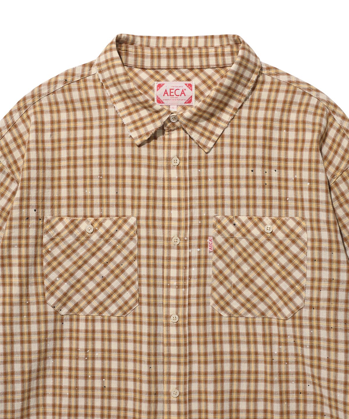 에이카화이트(AECA) PAINTED CHECK SHIRT-BEIGE