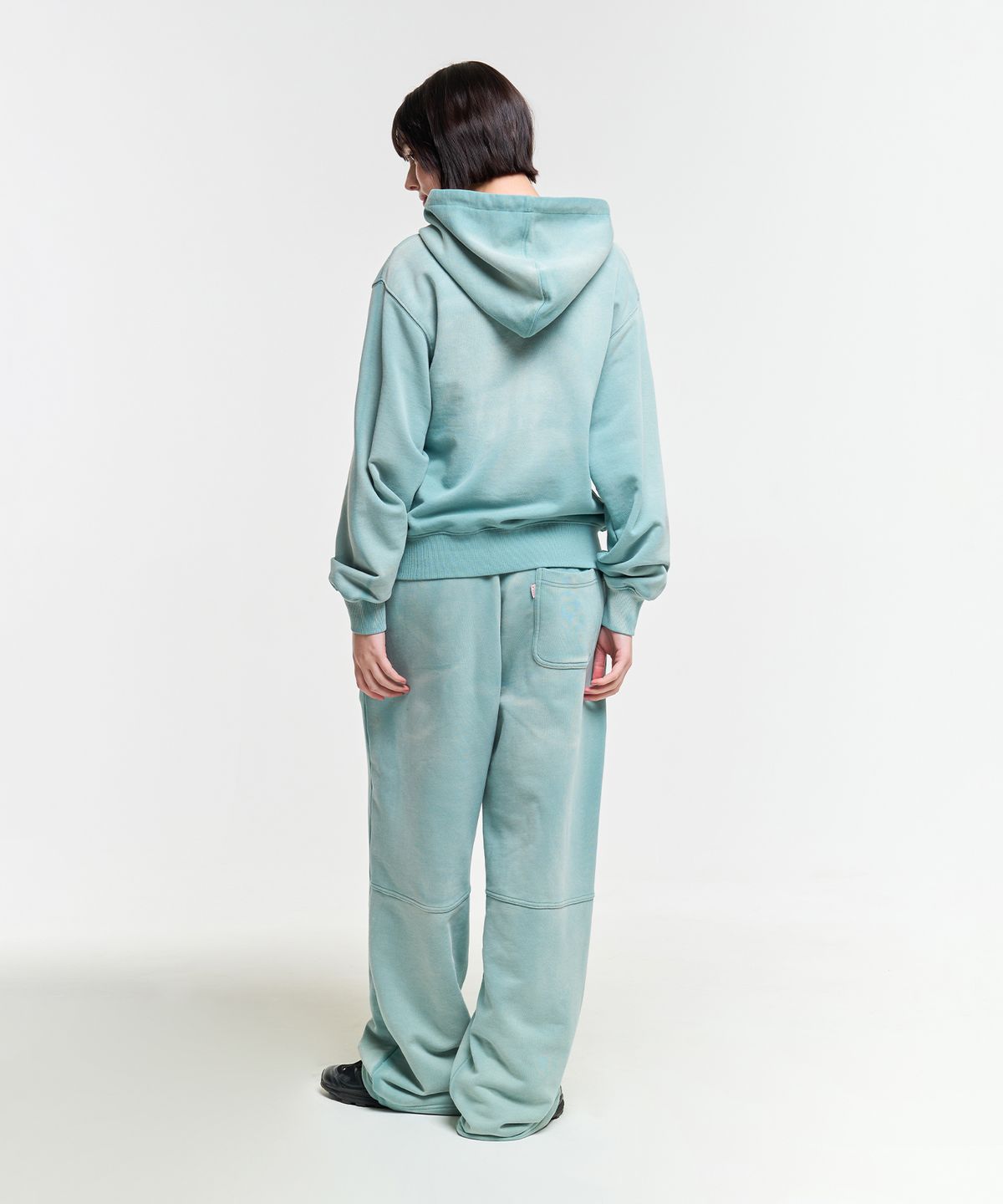 에이카화이트(AECA) AECA TRACK NO.10 PAINTED ZIP-UP HOODIE-GREEN
