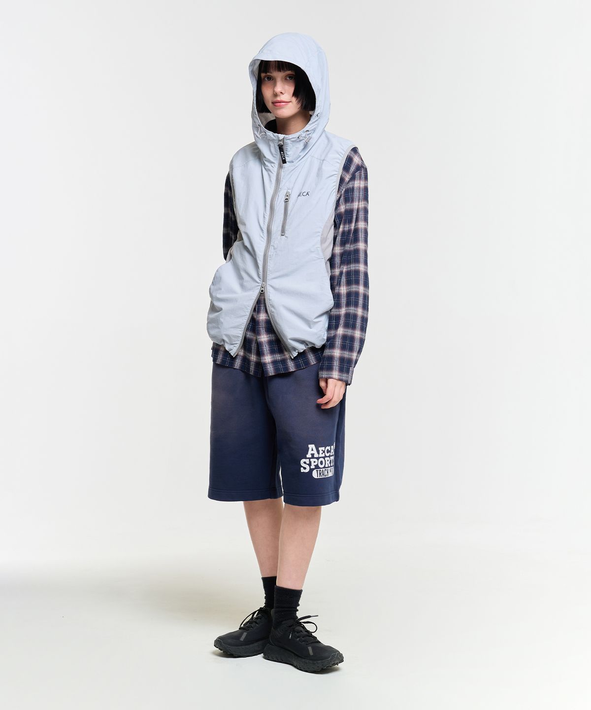 에이카화이트(AECA) NYLON HOODED VEST-MINT
