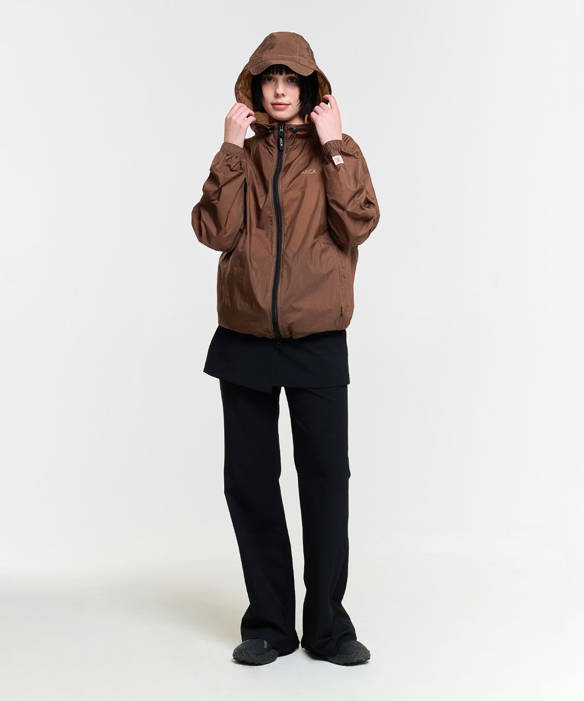 에이카화이트(AECA) AECA PACKABLE WINDBREAKER-BROWN