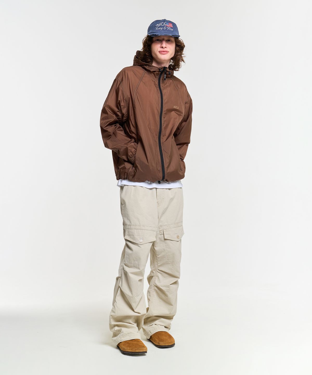 에이카화이트(AECA) AECA PACKABLE WINDBREAKER-BROWN