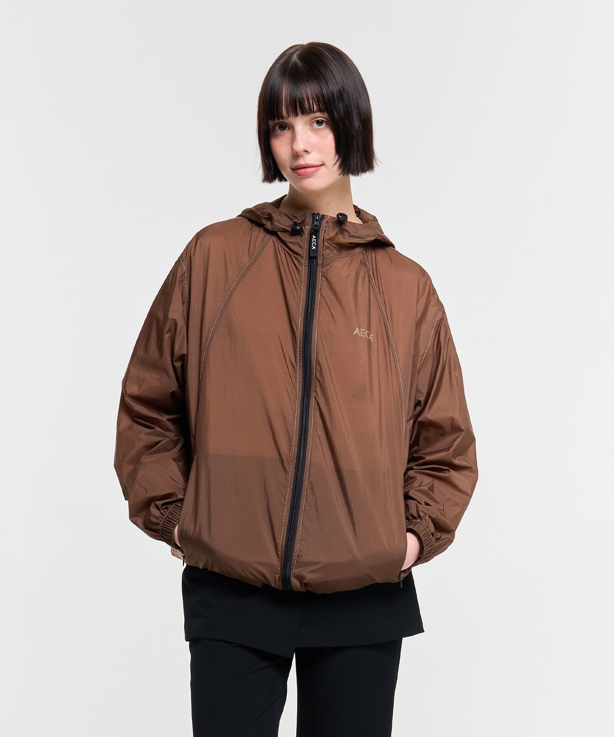 에이카화이트(AECA) AECA PACKABLE WINDBREAKER-BROWN