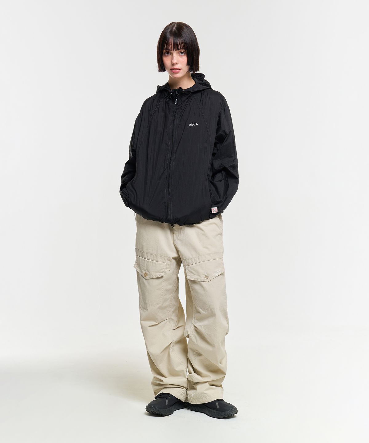 에이카화이트(AECA) AECA PACKABLE WINDBREAKER-BLACK
