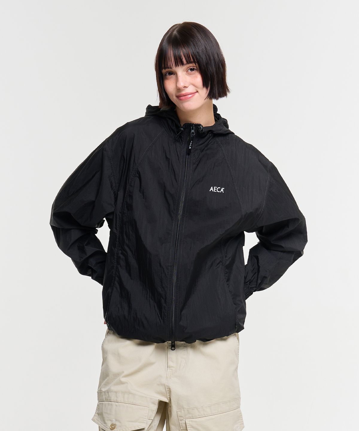 에이카화이트(AECA) AECA PACKABLE WINDBREAKER-BLACK
