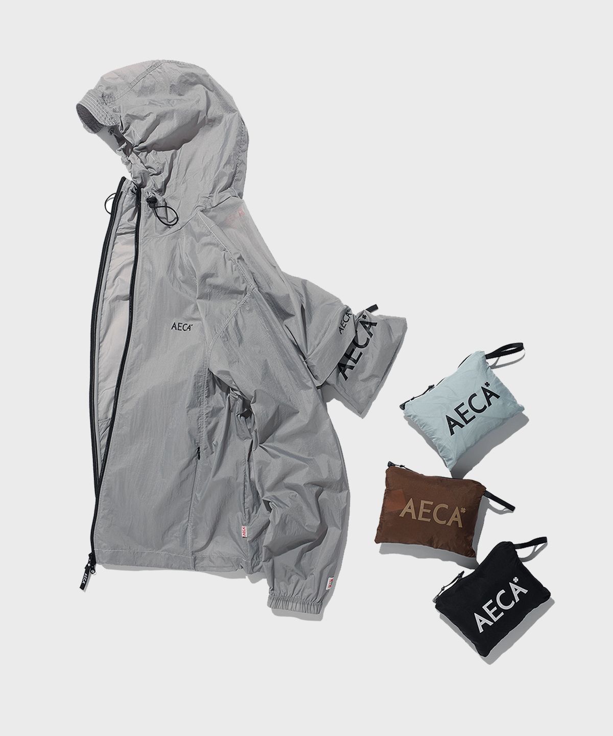 에이카화이트(AECA) AECA PACKABLE WINDBREAKER-BLACK