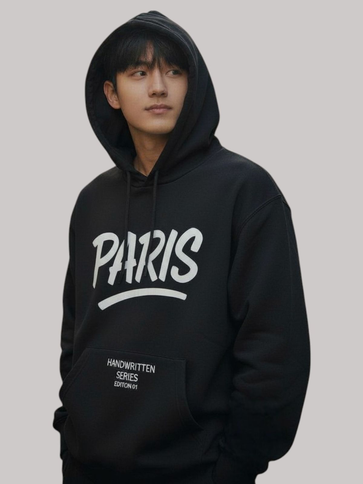 지블랙(ZBLACK) 글로벌 시티  오버핏 파리 후드 블랙