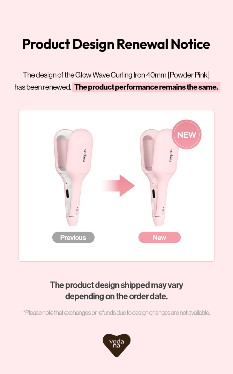 MUSINSA | VODANA Glow Wave Hair Curler 40mm Powder Pink