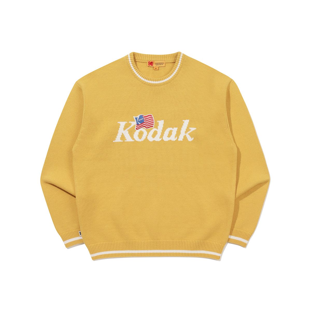 코닥(KODAK) 골드모먼트 로고 포인트 니트 YELLOW