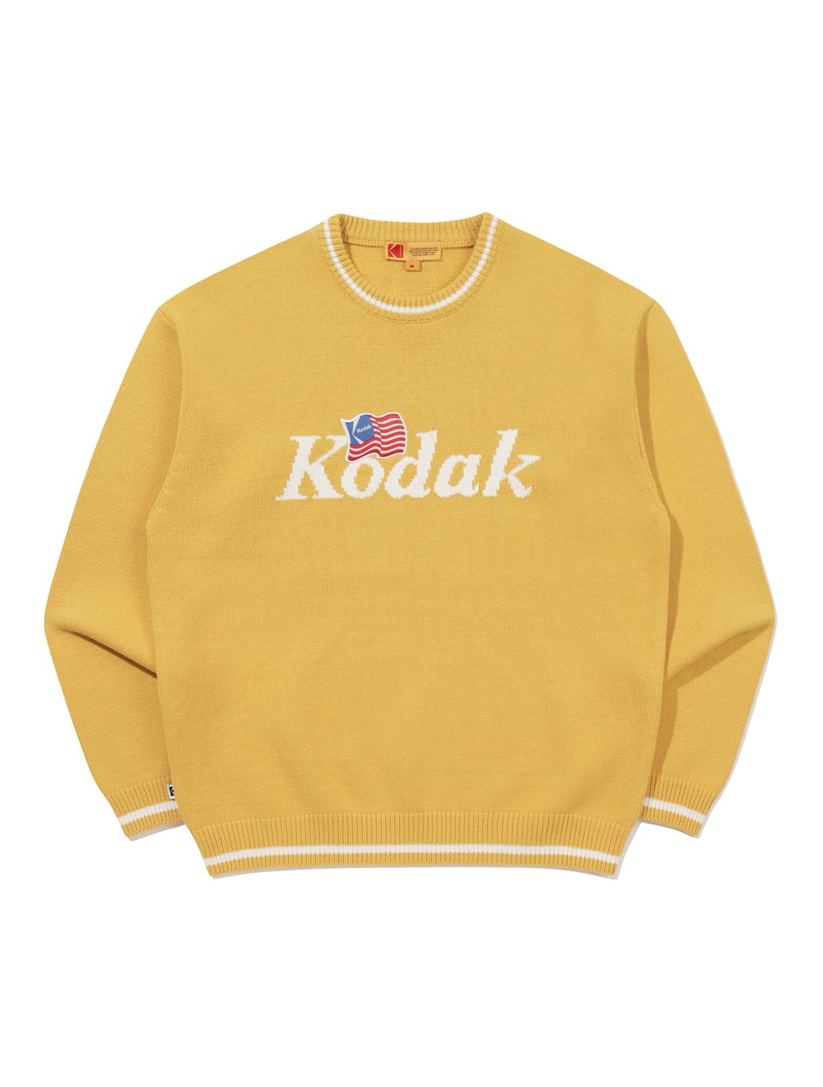 코닥(KODAK) 골드모먼트 로고 포인트 니트 YELLOW