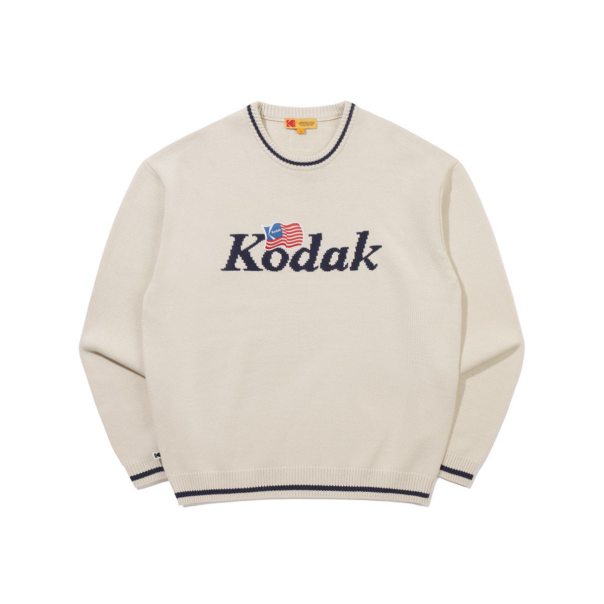 코닥(KODAK) 골드모먼트 로고 포인트 니트 IVORY