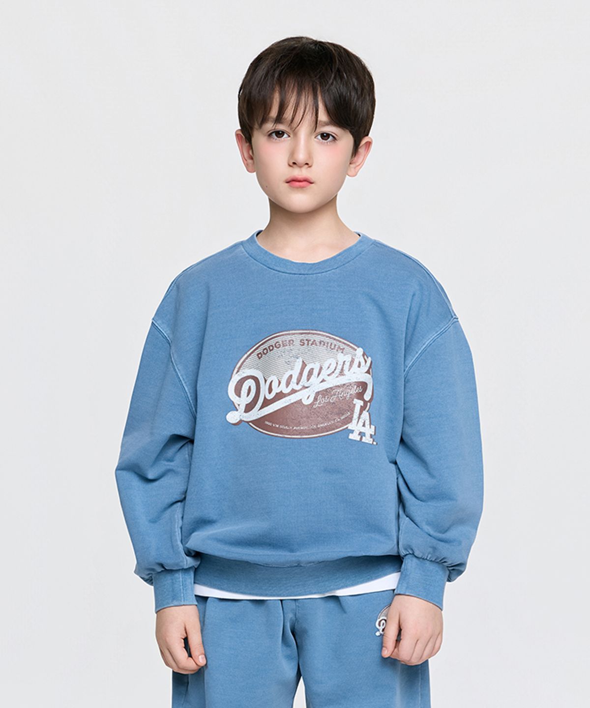 엠엘비 키즈(MLB KIDS) 스트릿 피그먼트 맨투맨 LA (Blue)