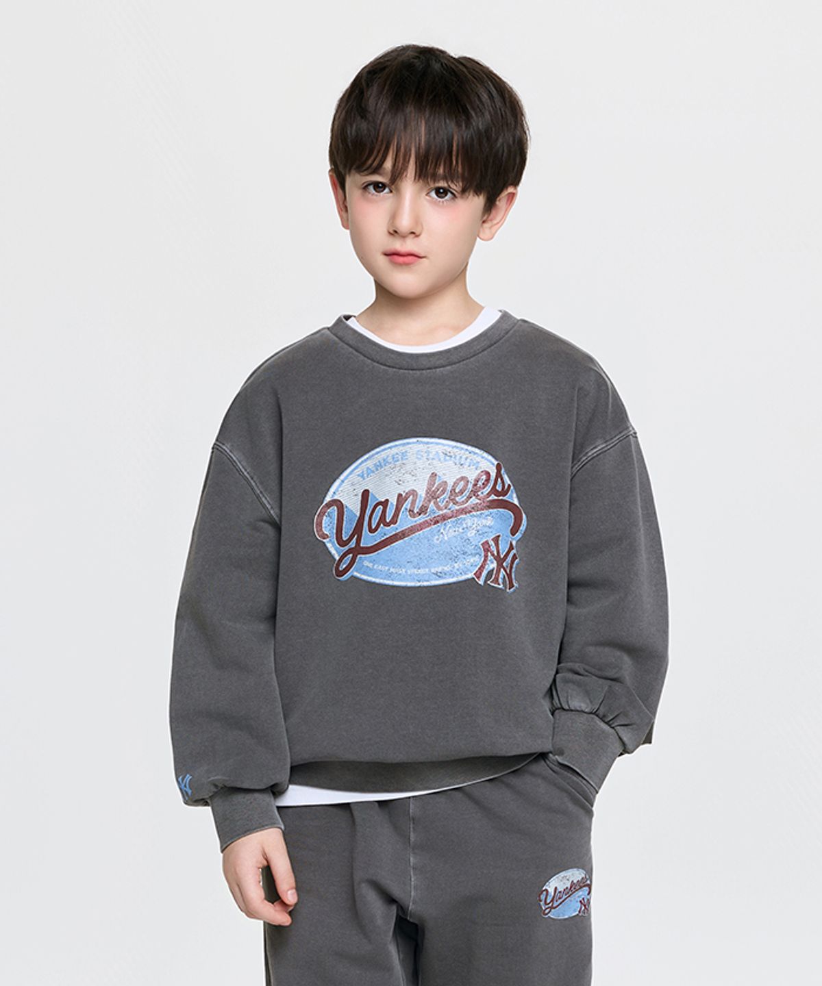 엠엘비 키즈(MLB KIDS) 스트릿 피그먼트 맨투맨 NY (D.Grey)