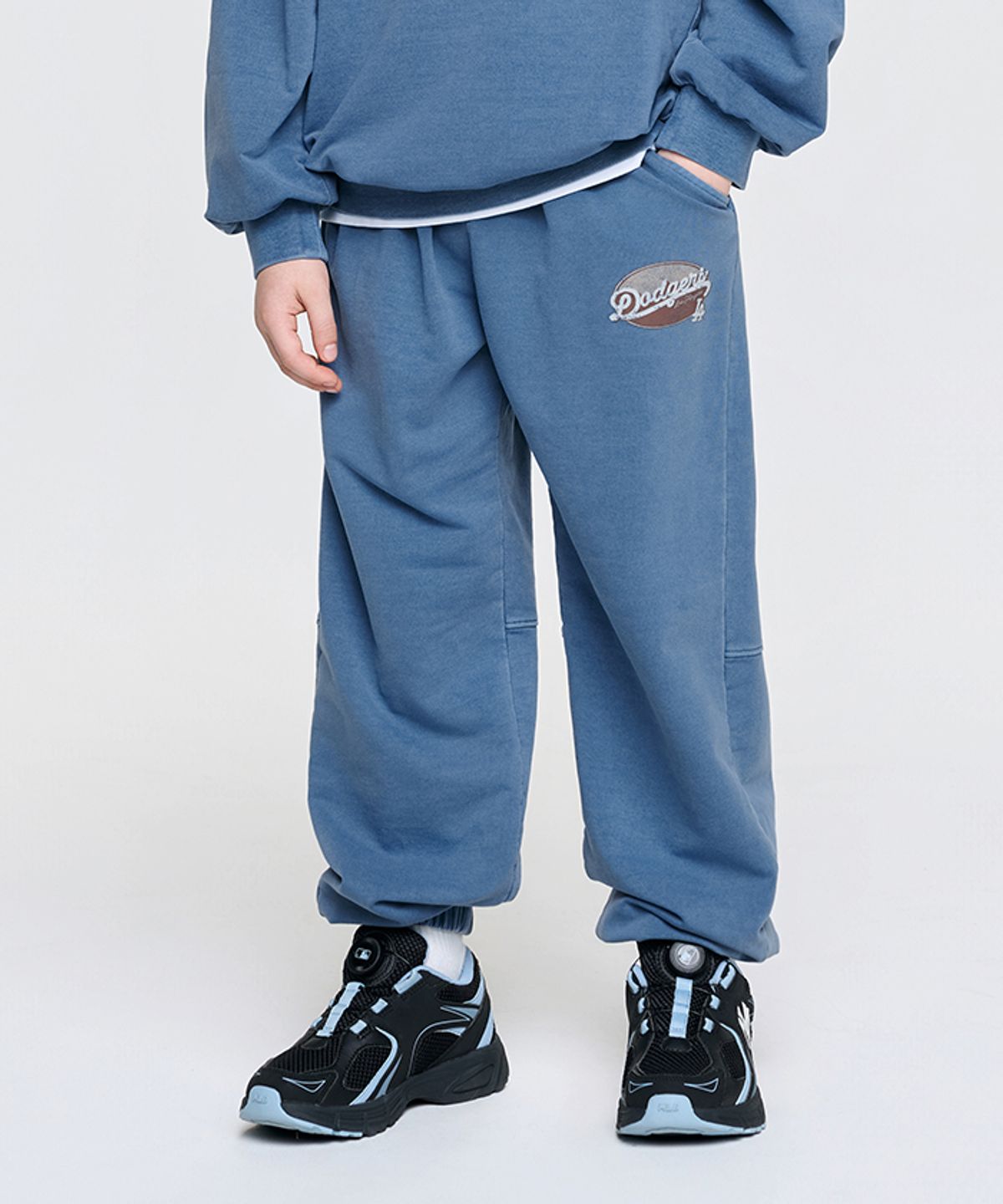 엠엘비 키즈(MLB KIDS) 베이직 클래식 쿠퍼스 피그먼트 조거 팬츠 LA (Blue)