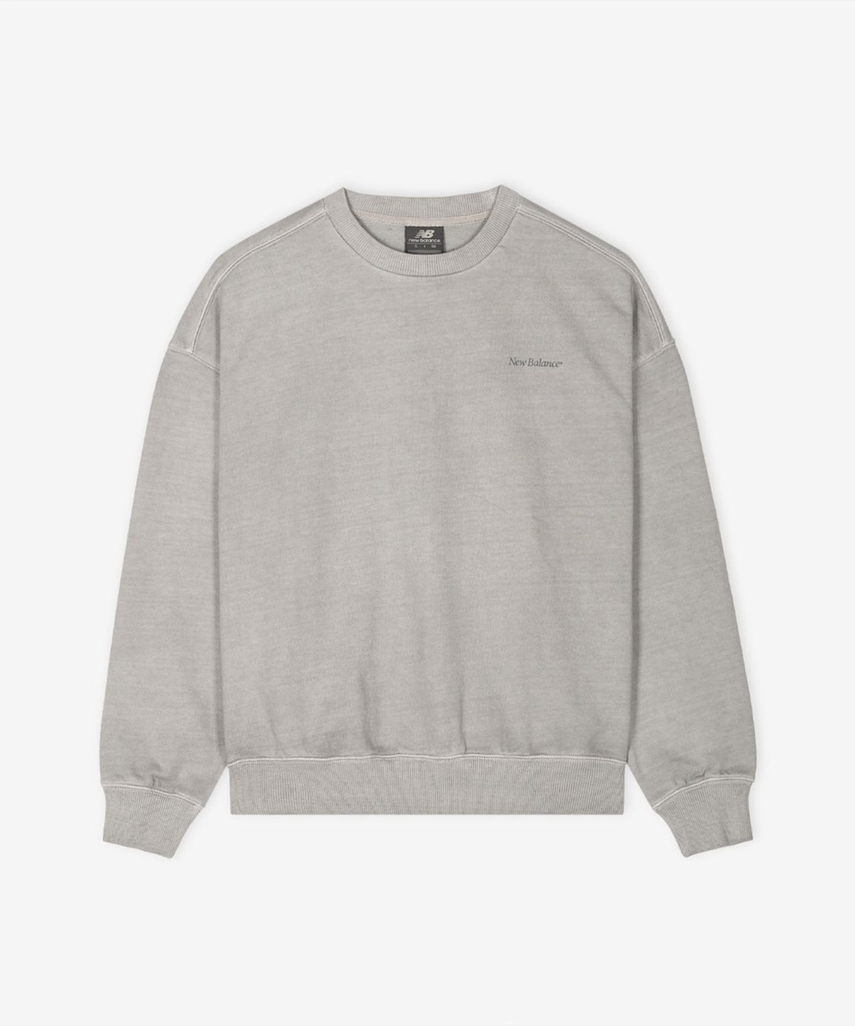 뉴발란스(NEW BALANCE) NBNCG11233 / UNI Ndurance 레터링 워시드 논기모 맨투맨 (ASH GRAY)