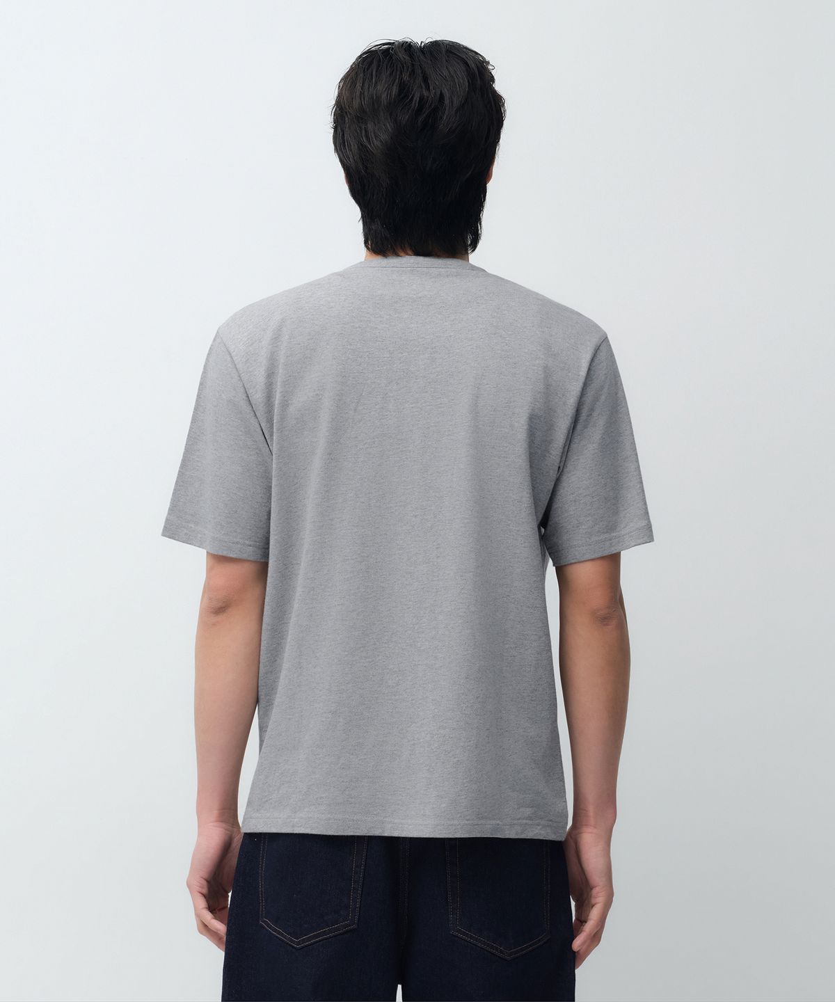 무신사 스탠다드(MUSINSA STANDARD) 헨리 넥 티셔츠 [미디엄 그레이]