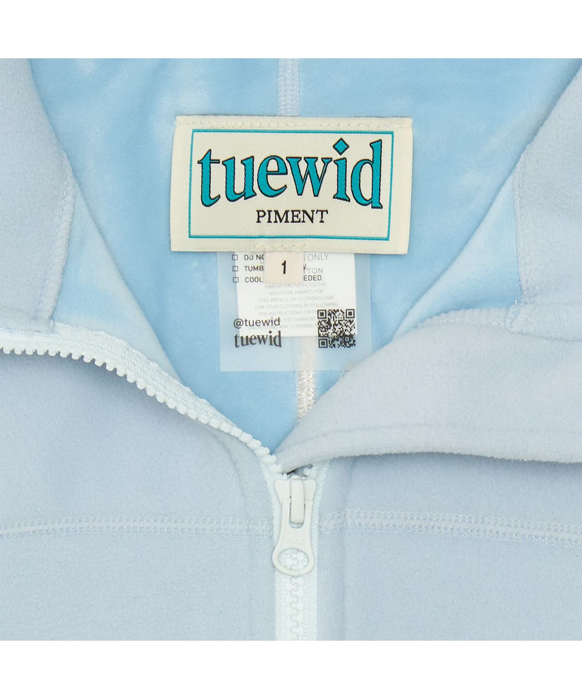 투위드(TUEWID) Tuewid Light weight fleece set up Zip up in powder blue