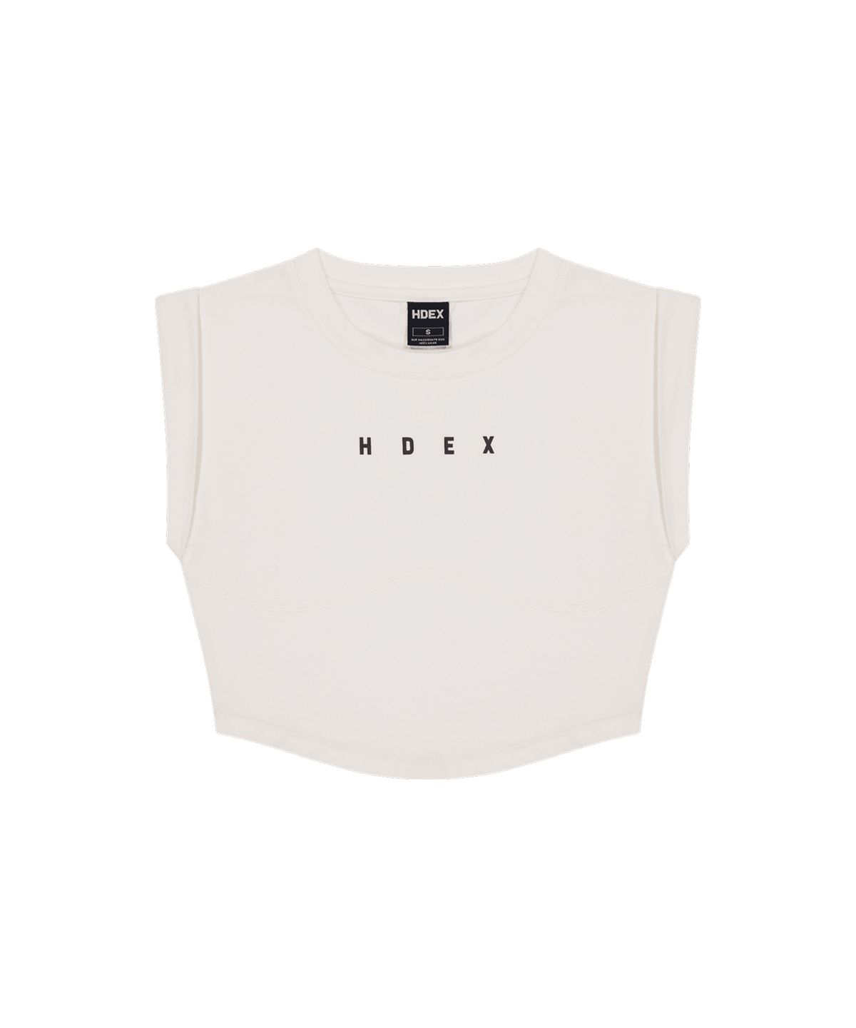 에이치덱스(HDEX) 마일드 롤업 크롭 슬리브리스 (White)