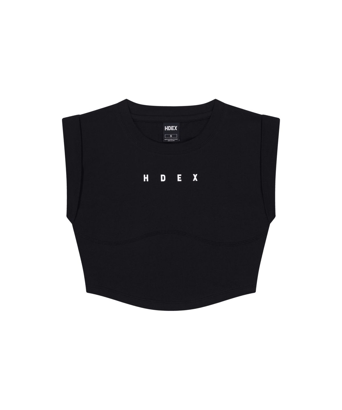 에이치덱스(HDEX) 마일드 롤업 크롭 슬리브리스 (Black)