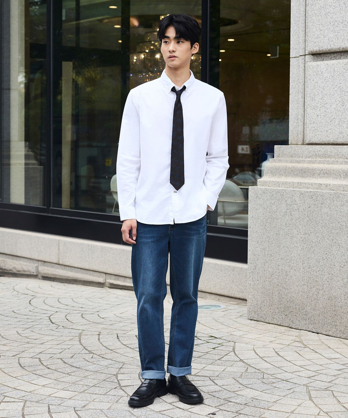 에스티코(STCO) DIEMS Compact Stretch Oxford Shirts 화이트 (이지핏)_DDSVCB3ESW