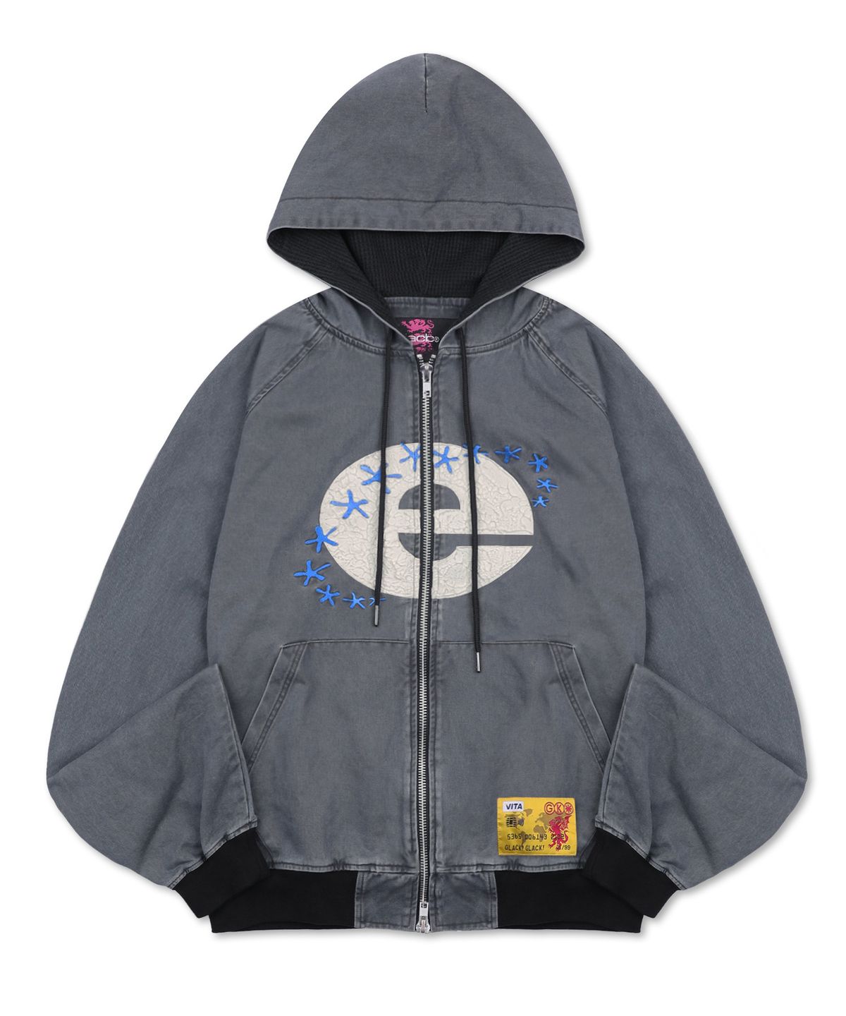 글랙(GLACK) GJ110 크랙 익스플로러 워크 후드 집업 (CHARCOAL GRAY)