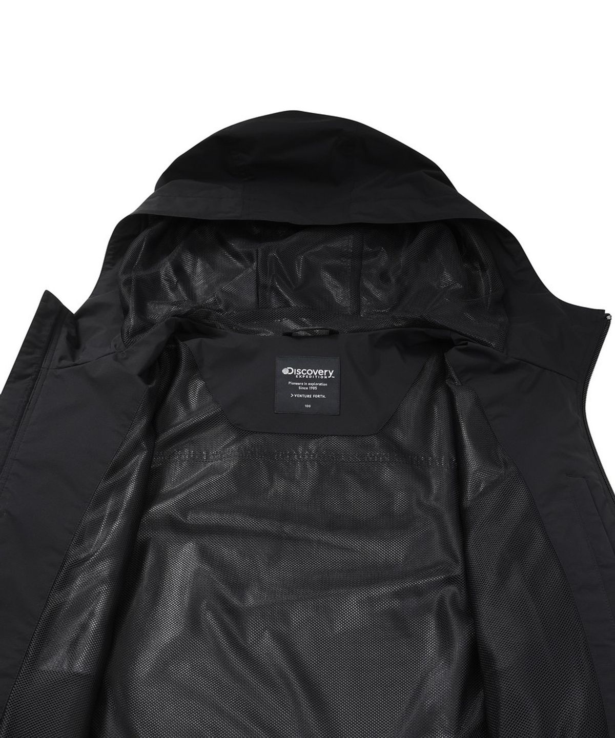디스커버리 익스페디션(DISCOVERY EXPEDITION) 남성 기능성 2L 우븐 트레이닝 후드 자켓 (BLACK)