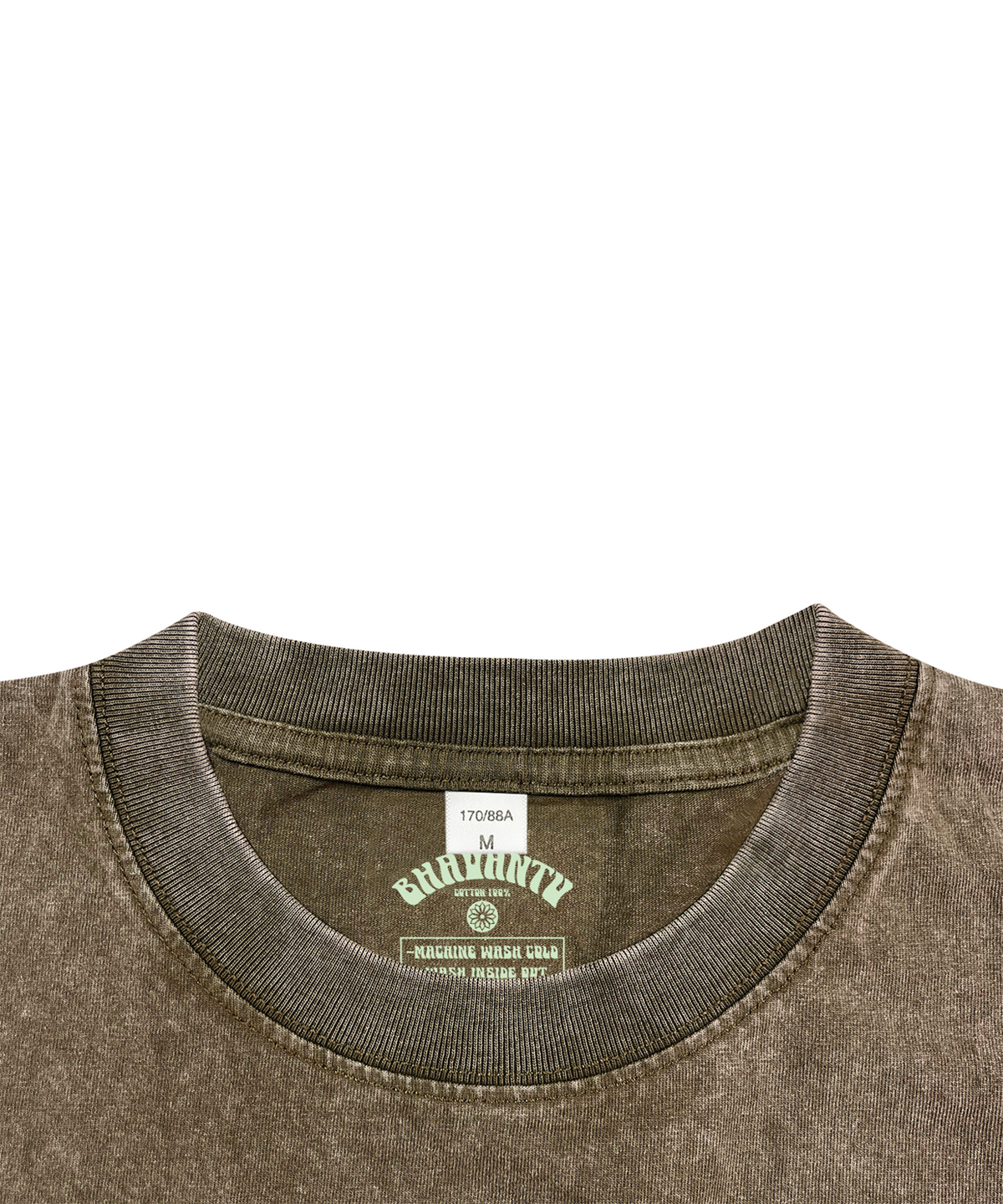 바반투(BHAVANTU) SHUT UP AND MEDITATE Pigment T-Shirt (Vintage Khaki / Vintage Beige)