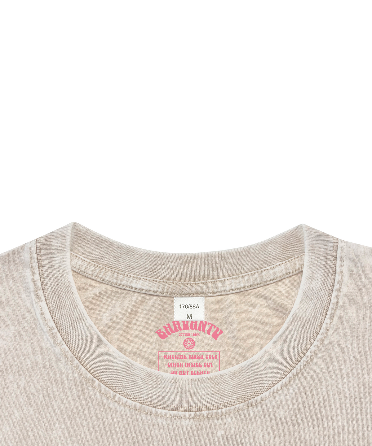 바반투(BHAVANTU) SHUT UP AND MEDITATE Pigment T-Shirt (Vintage Khaki / Vintage Beige)