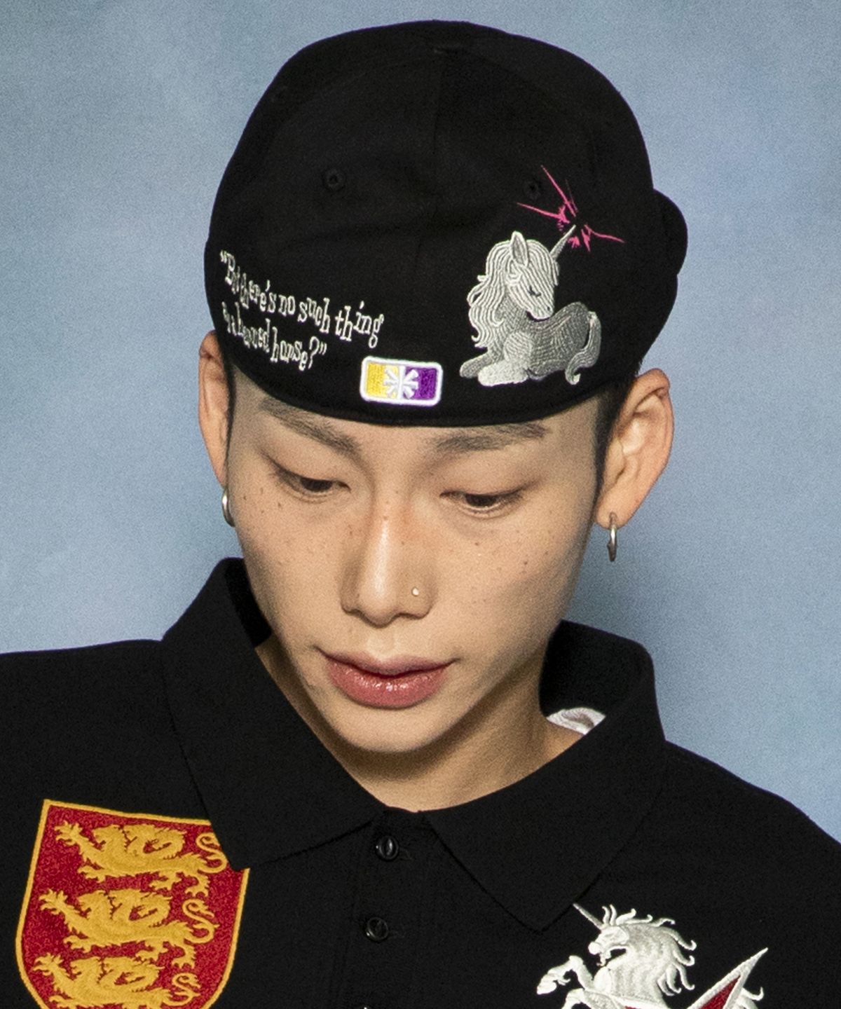 글랙(GLACK) GC077 슬리핑 유니콘 볼캡 (BLACK)