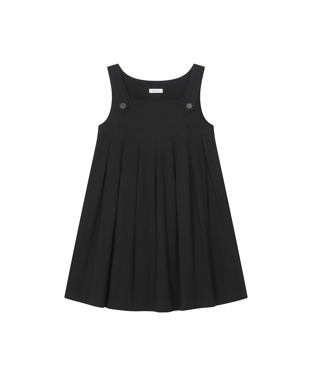 ワンピース miseki seoul Pleats button minionepiece1 미세키서울(MISEKI SEOUL) Pleats button doll dress BLACK - 사이즈