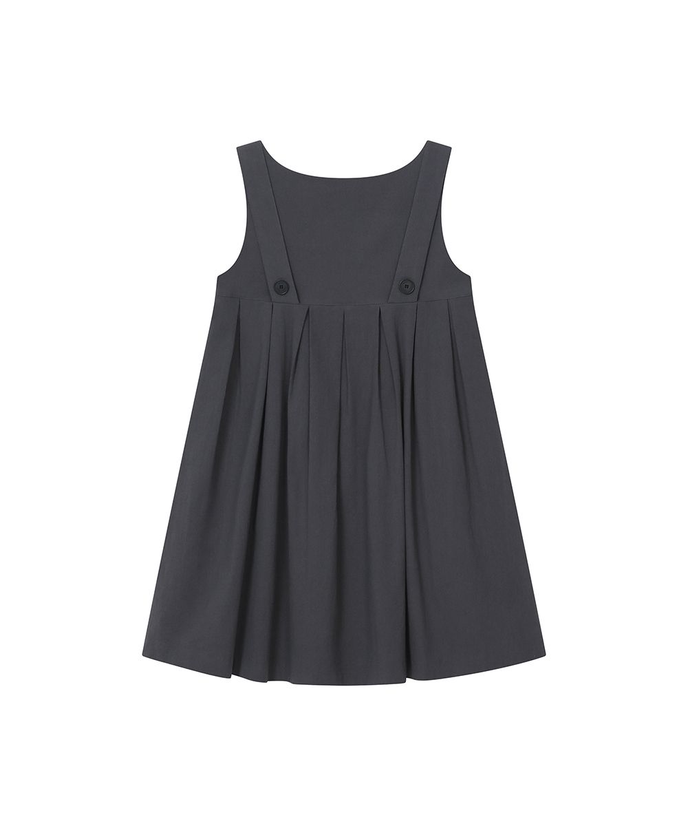 미세키서울(MISEKI SEOUL) Pleats button doll dress CHARCOAL