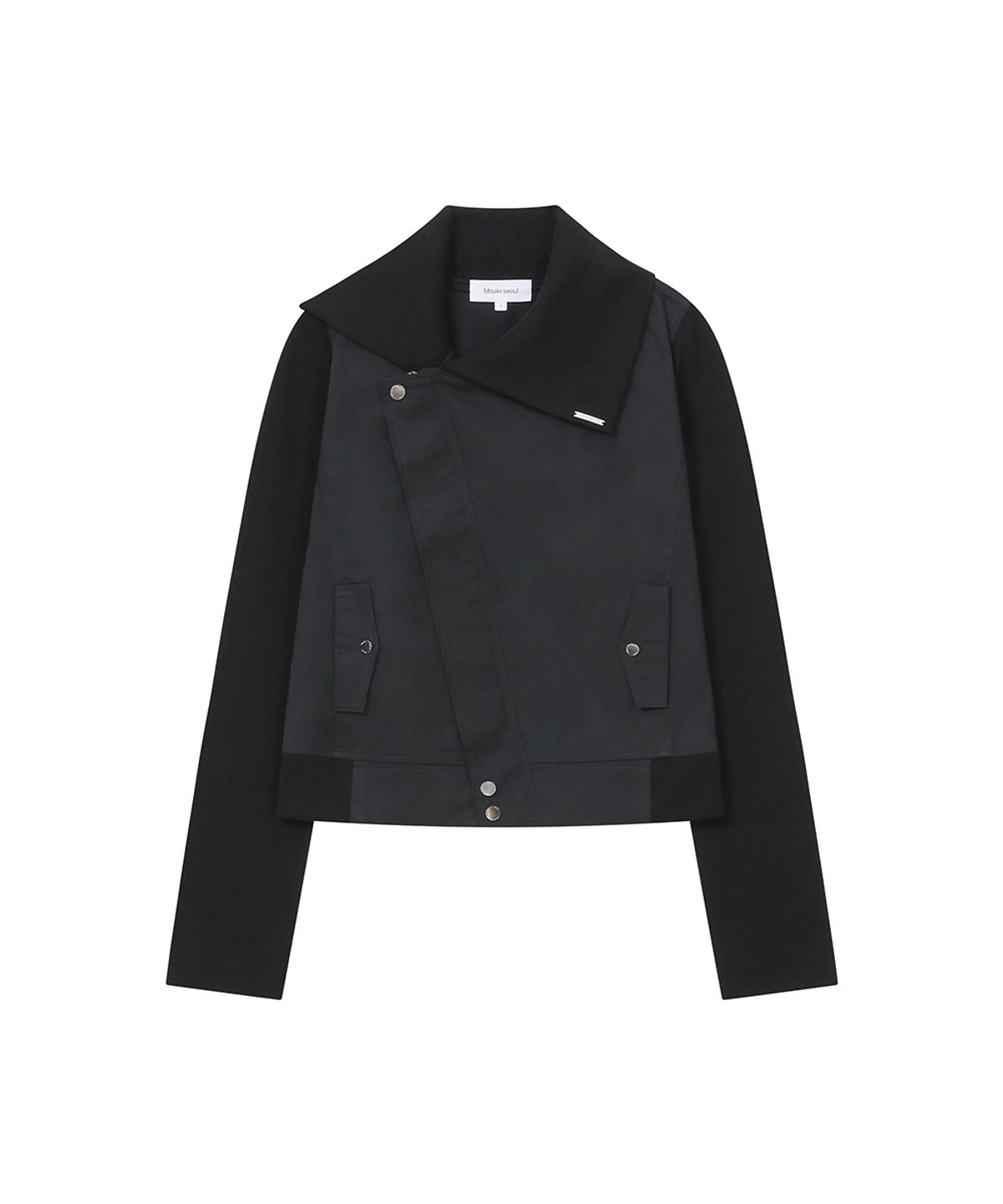미세키서울(MISEKI SEOUL) Slash ribbed jacket BLACK