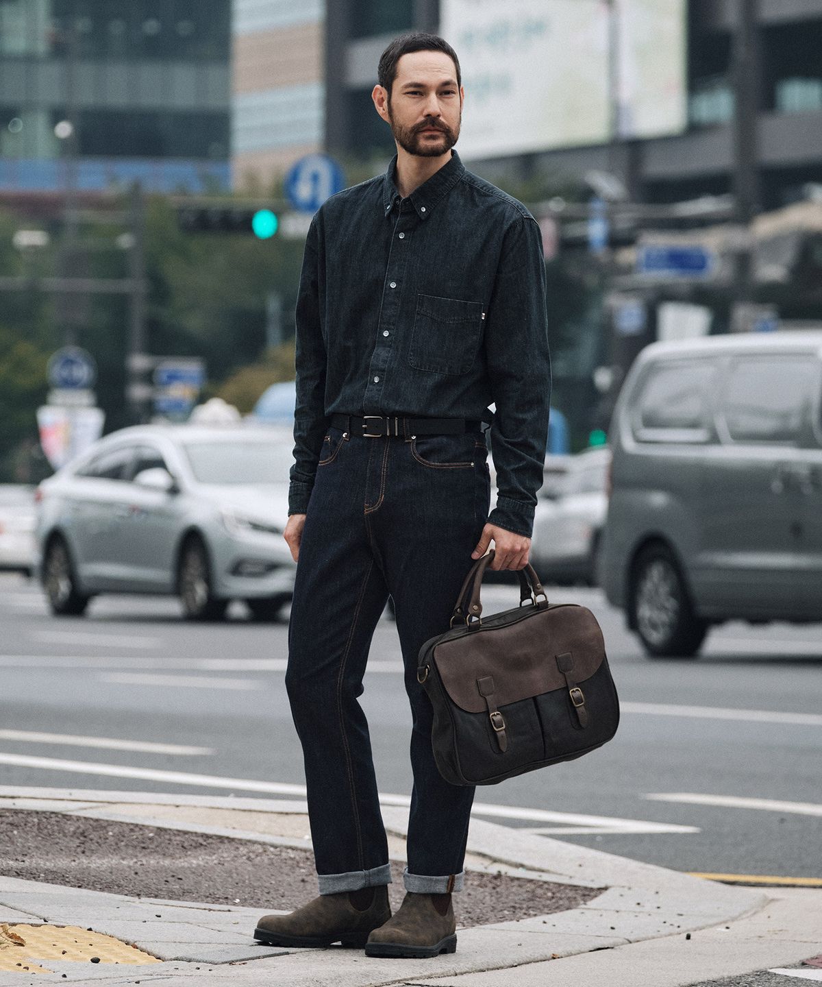 에스티코(STCO) DIEMS 8oz Standard Denim Shirts 다크 인디고 (이지핏)_DDSWZ12ESN