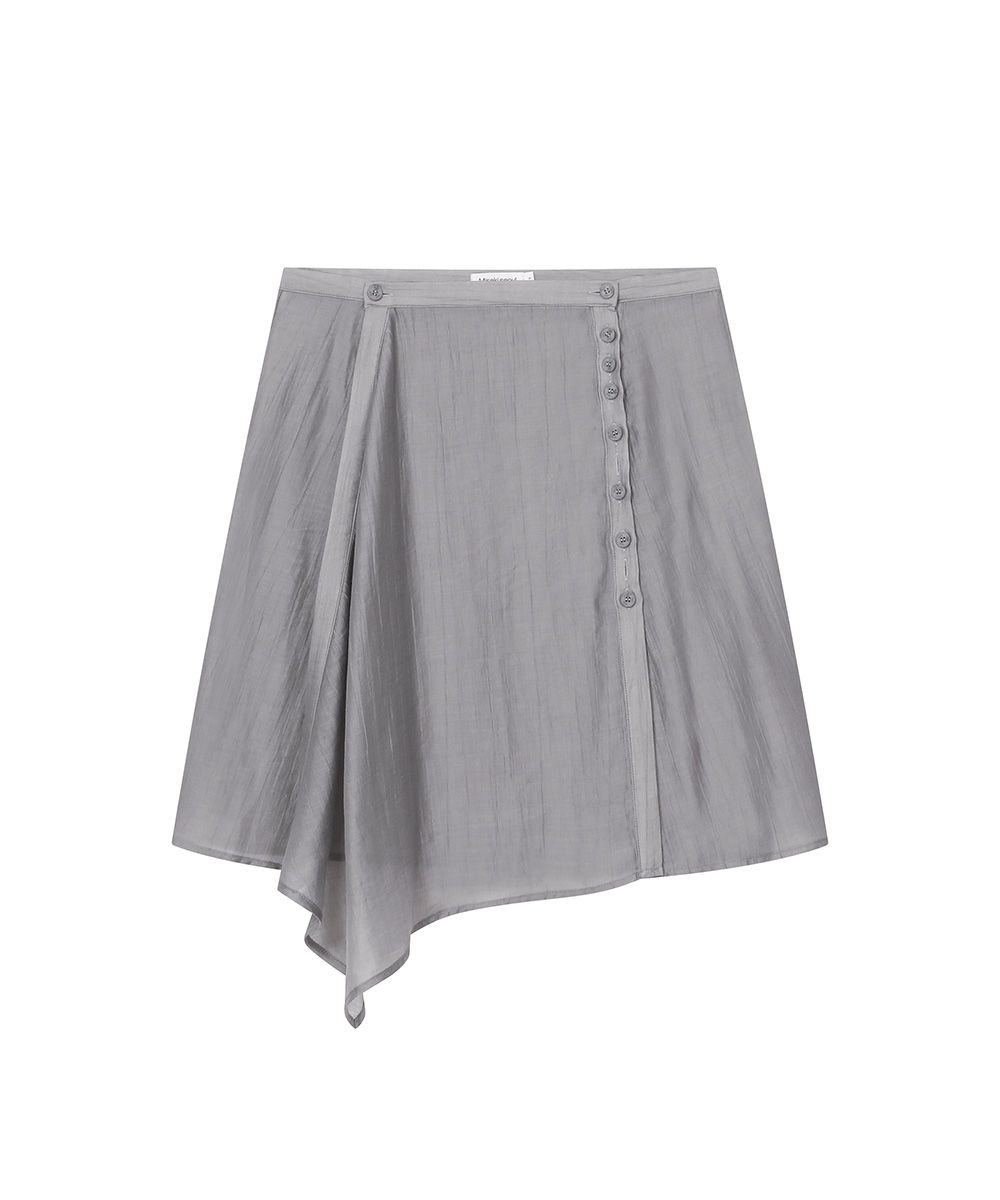 미세키서울(MISEKI SEOUL) Button layered wrap skirt GREY - 사이즈