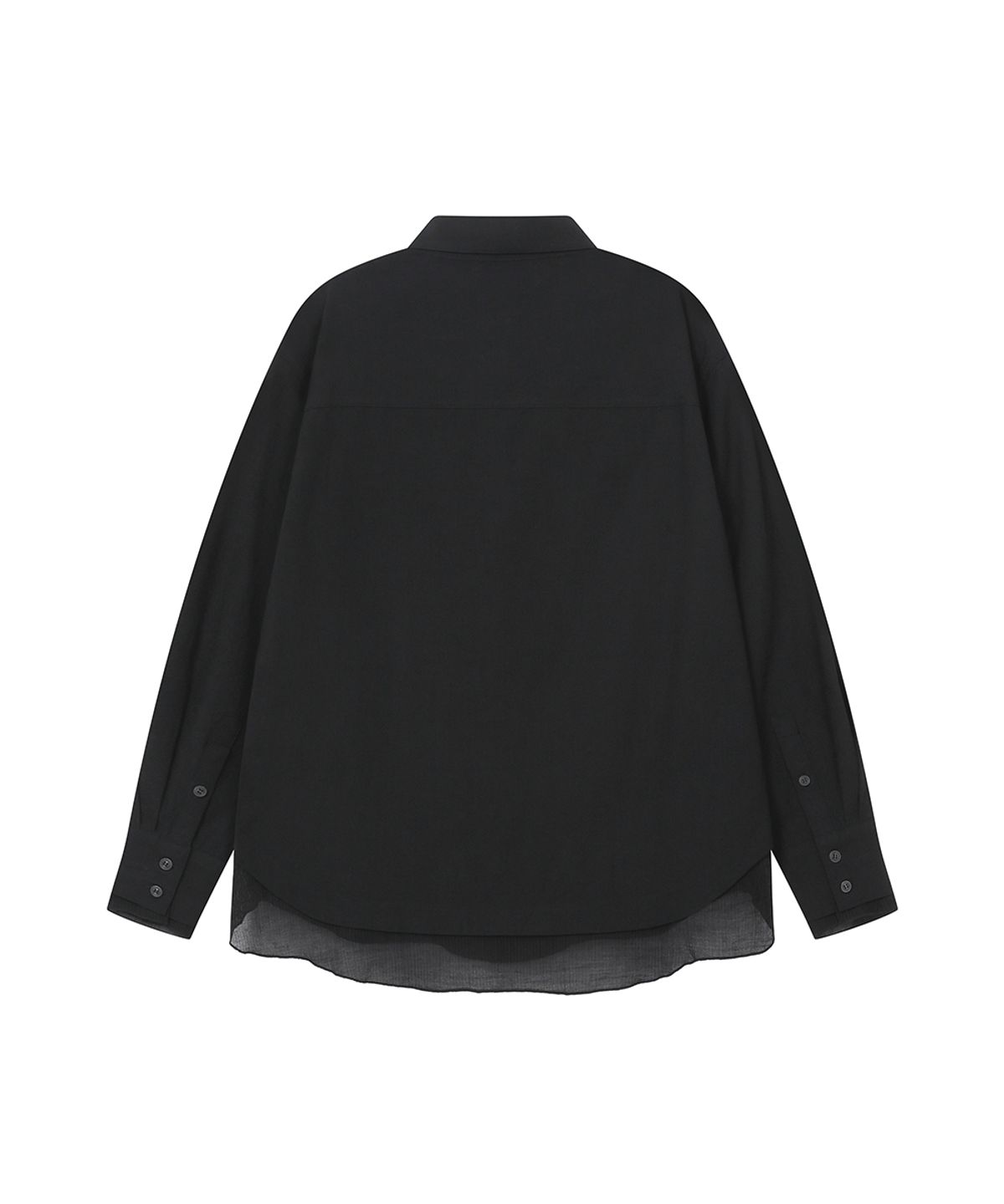 미세키서울(MISEKI SEOUL) Oblique layered sheer shirts BLACK