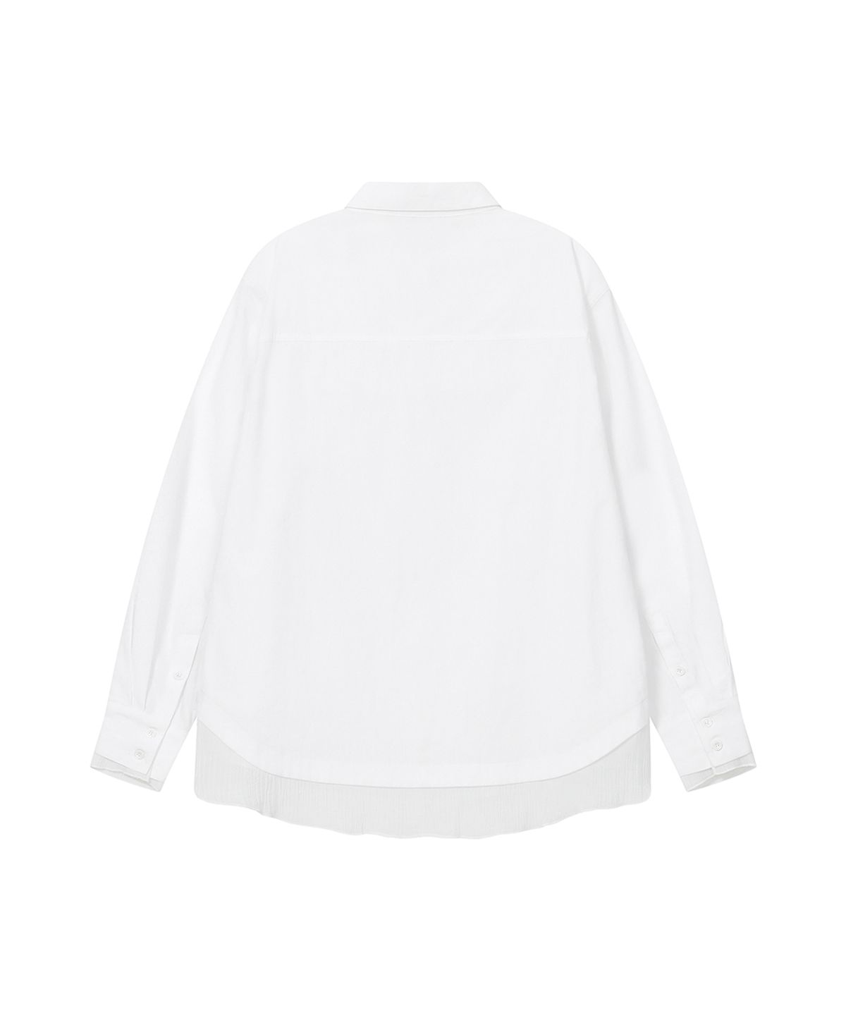 미세키서울(MISEKI SEOUL) Oblique layered sheer shirts WHITE
