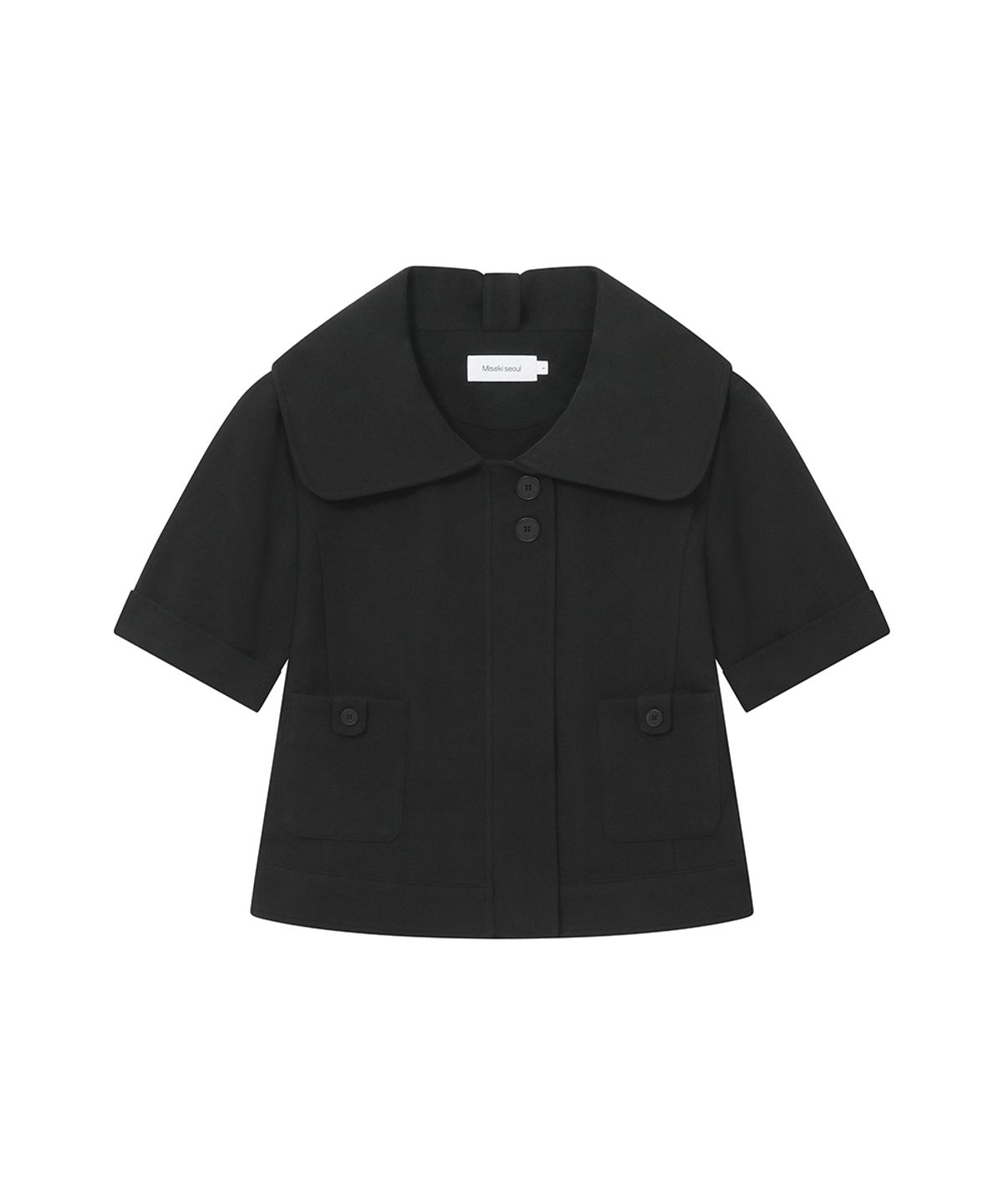 미세키서울(MISEKI SEOUL) Rolled button short sleeve jacket BLACK