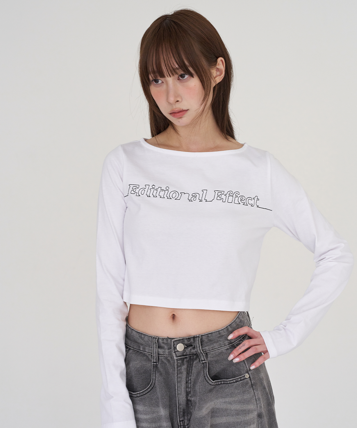 카인즈(KINDS) Stitch Crop Long Sleeve_3 Color