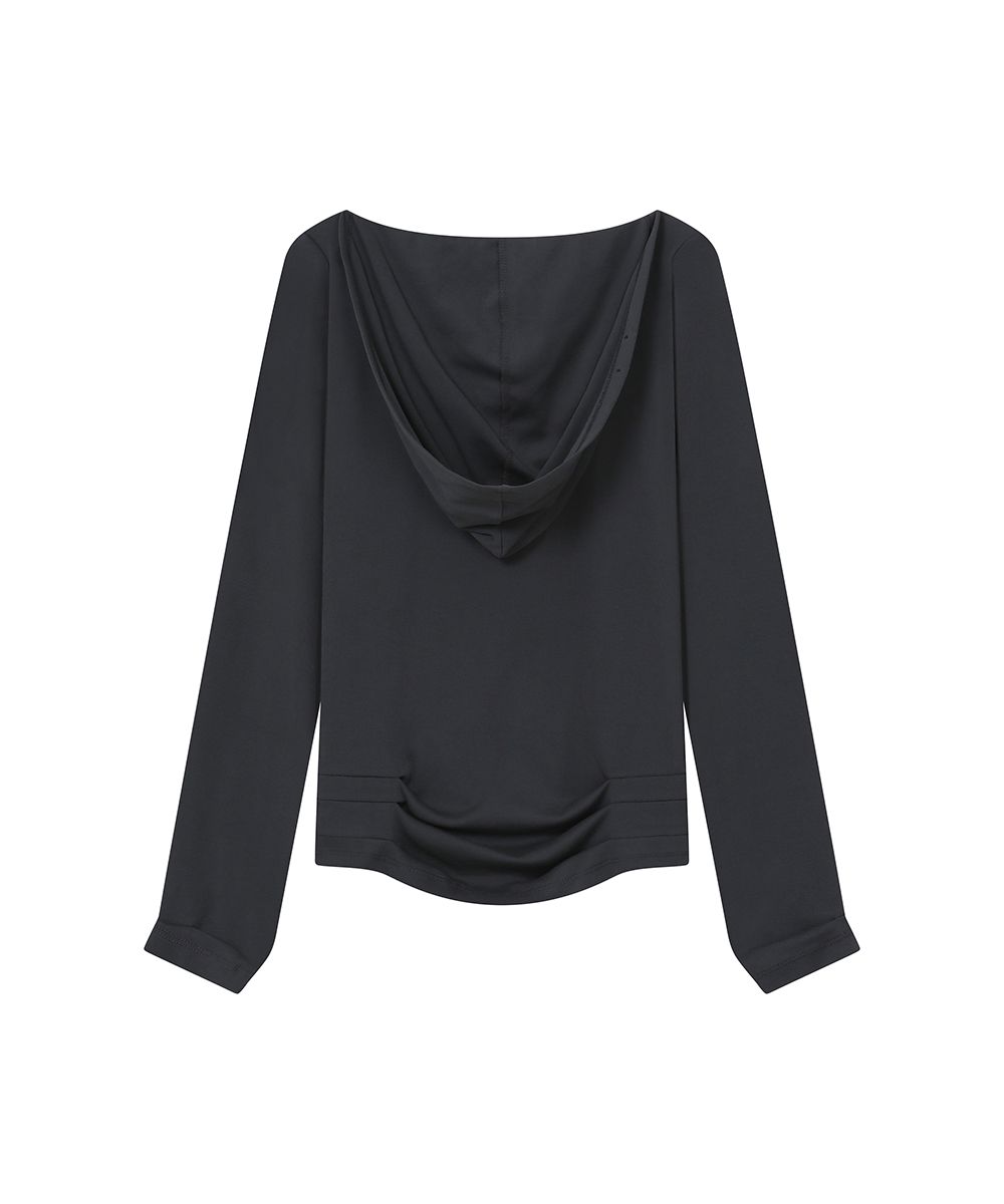 미세키서울(MISEKI SEOUL) Cowl hoodie long sleeve CHARCOAL - 사이즈