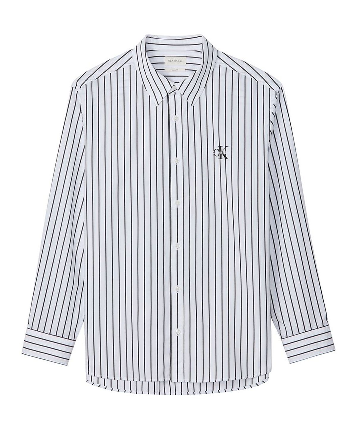 캘빈클라인 진(CALVIN KLEIN JEANS) 스트라이프 워시드 팝플린 릴렉스 셔츠 4RF106G YAA