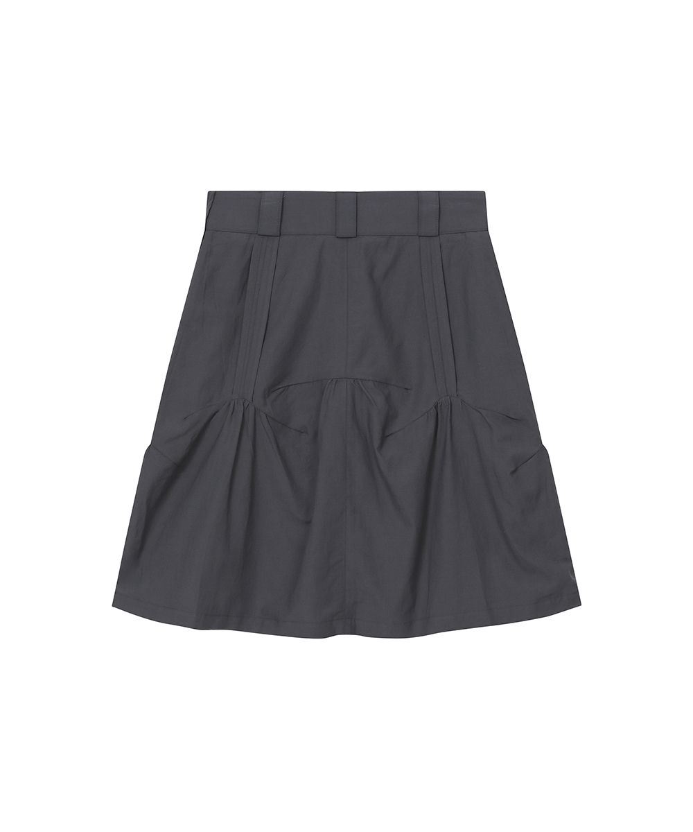 MUSINSA | MISEKI SEOUL Slouchy balloon midi skirt CHARCOAL
