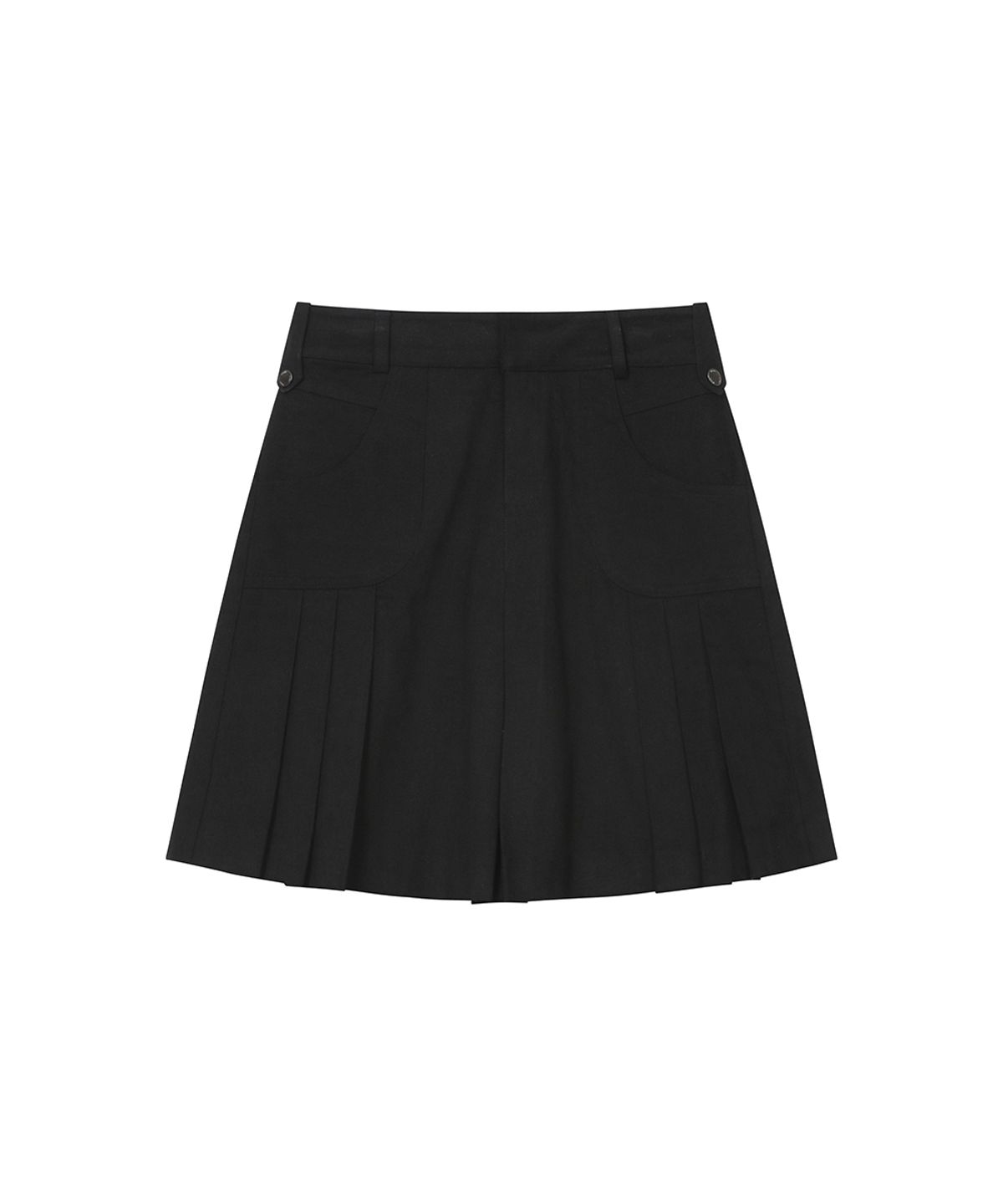 미세키서울(MISEKI SEOUL) Pleats line pocket midi skirt BLACK