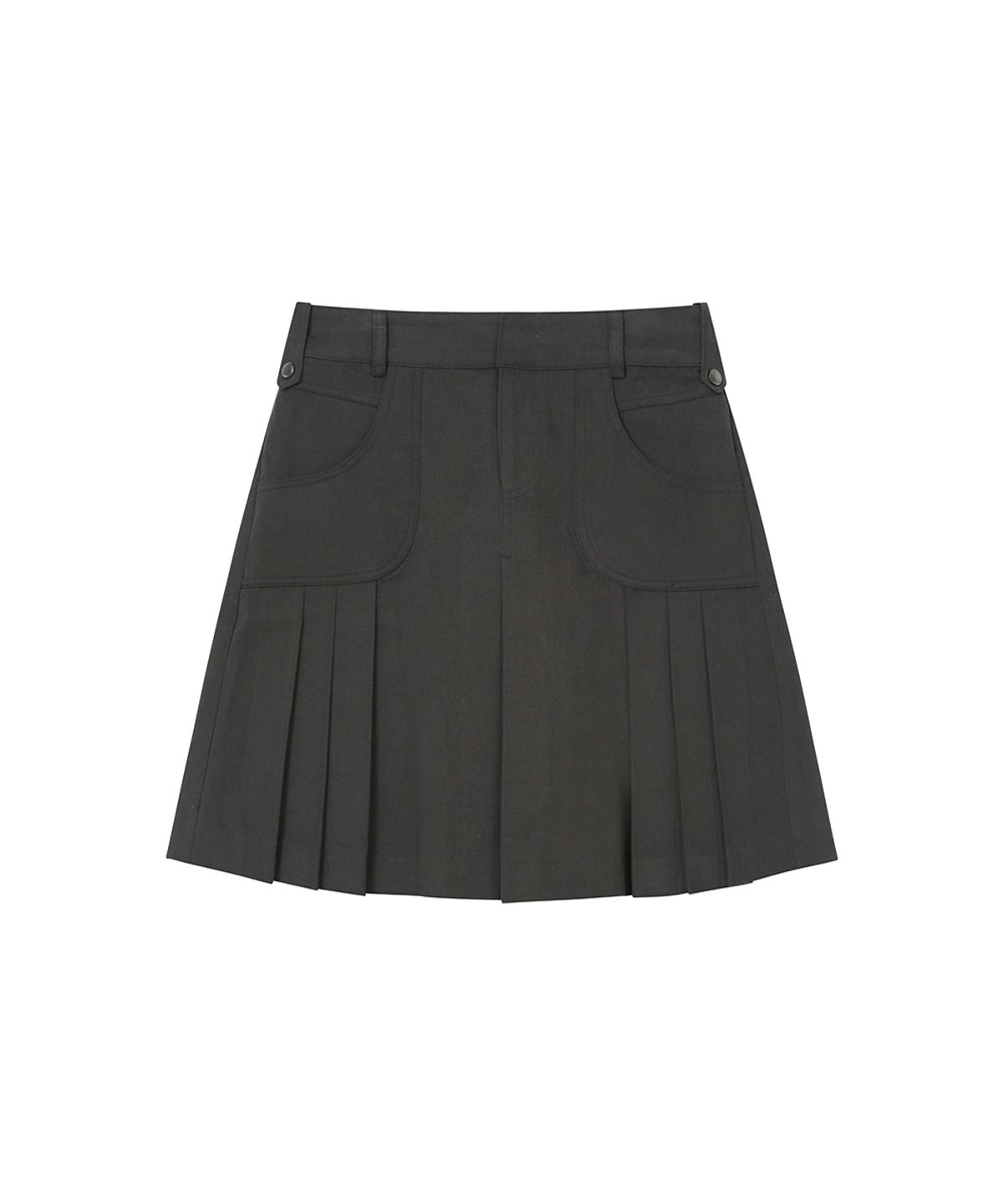 미세키서울(MISEKI SEOUL) Pleats line pocket midi skirt CHARCOAL