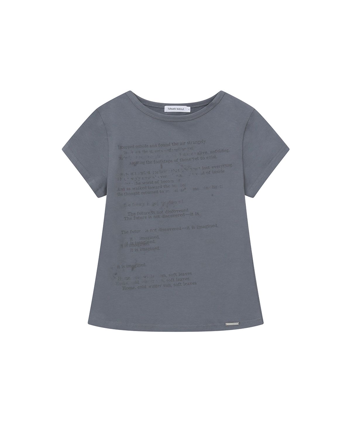 미세키서울(MISEKI SEOUL) Blur quote short sleeve CHARCOAL