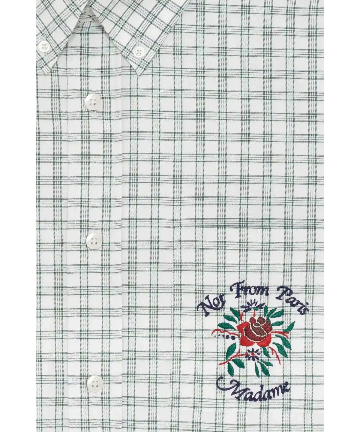드롤드무슈(DROLE DE MONSIEUR) 로즈 슬로건 체크 셔츠Chemise Carreaux Slogan Rose D0SAS26201GRX