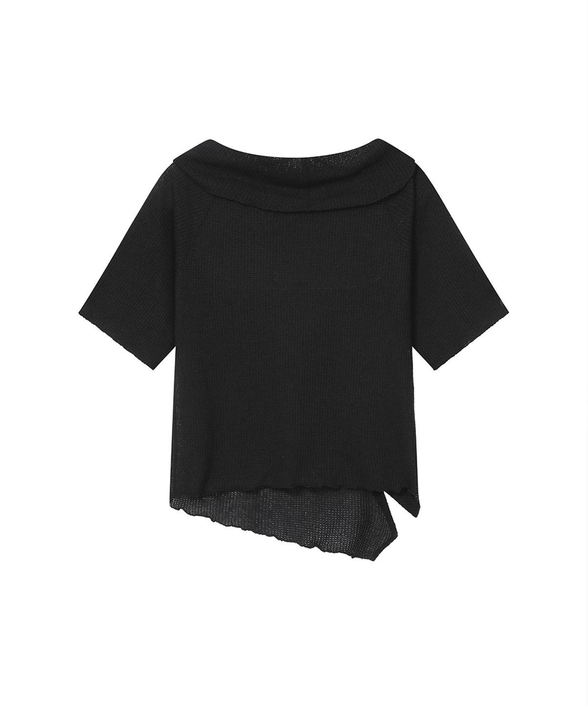 미세키서울(MISEKI SEOUL) Diagonal crochet knit top BLACK