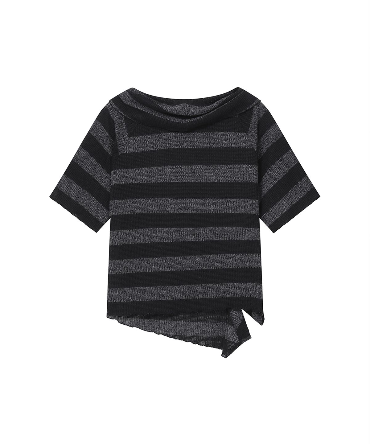 미세키서울(MISEKI SEOUL) Diagonal crochet knit top STRIPE
