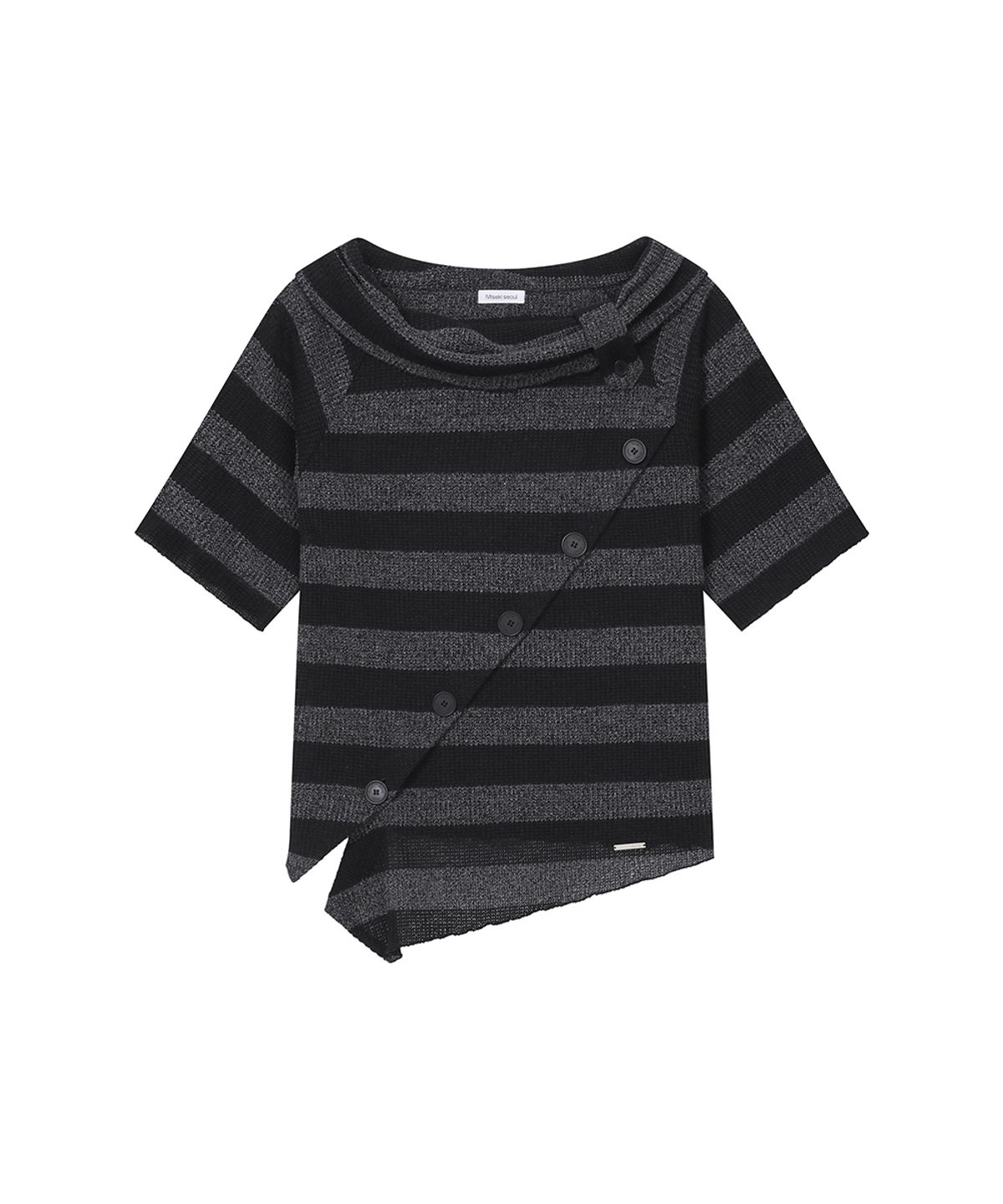 미세키서울(MISEKI SEOUL) Diagonal crochet knit top STRIPE