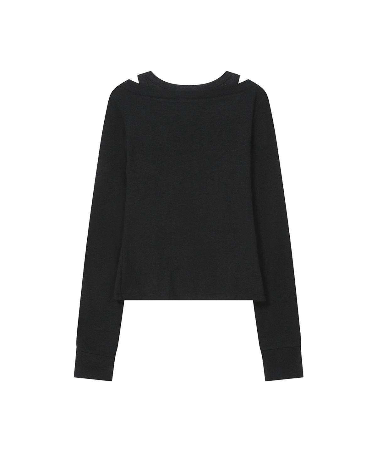 미세키서울(MISEKI SEOUL) Layered line sheer long sleeve BLACK