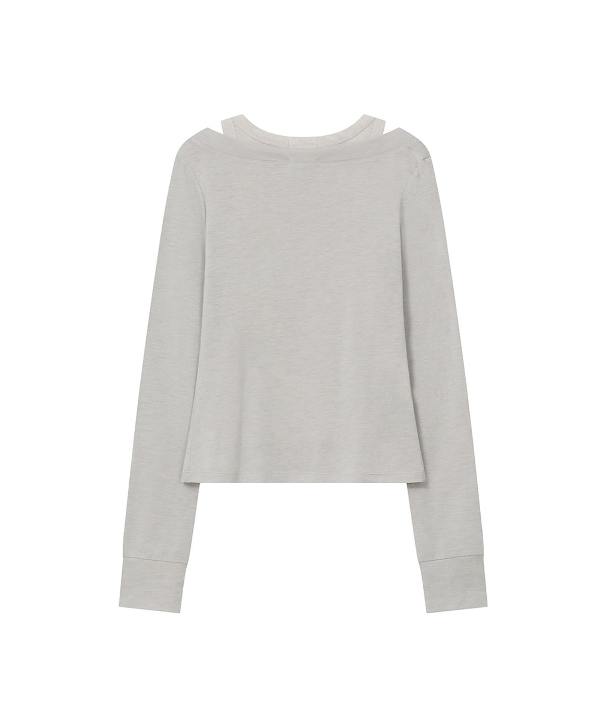 미세키서울(MISEKI SEOUL) Layered line sheer long sleeve GREY