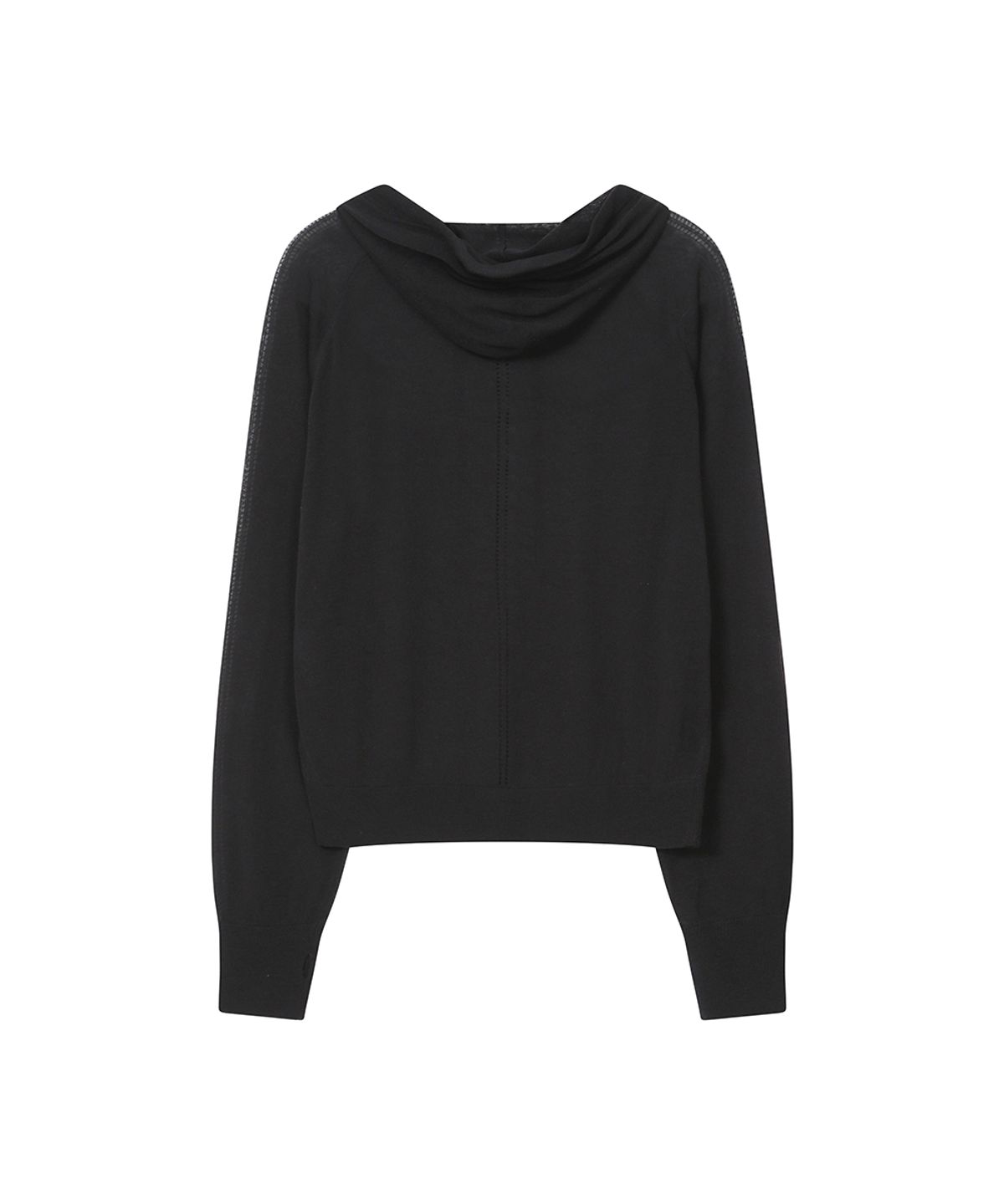 미세키서울(MISEKI SEOUL) Sheer punching knit hoodie BLACK